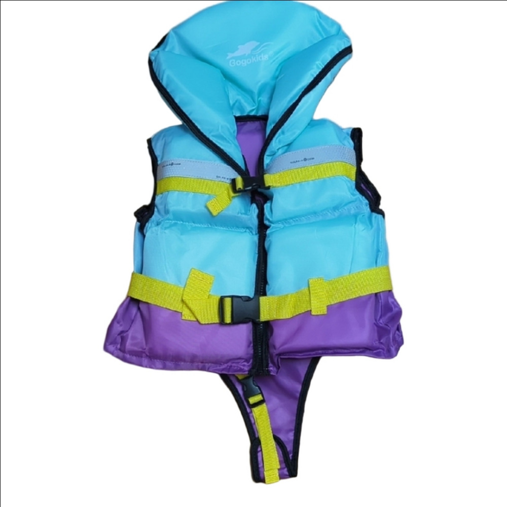 ​NWOT Gogokids Girls Aqua Purple Mermaid Swim Vest Flotation Life Jacket